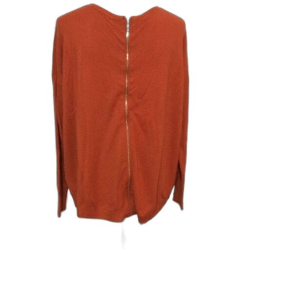 Olivaceous Sweater Women’s Size Medium Burnt Orange Long Sleeve Zipper Back - Picture 2 of 10